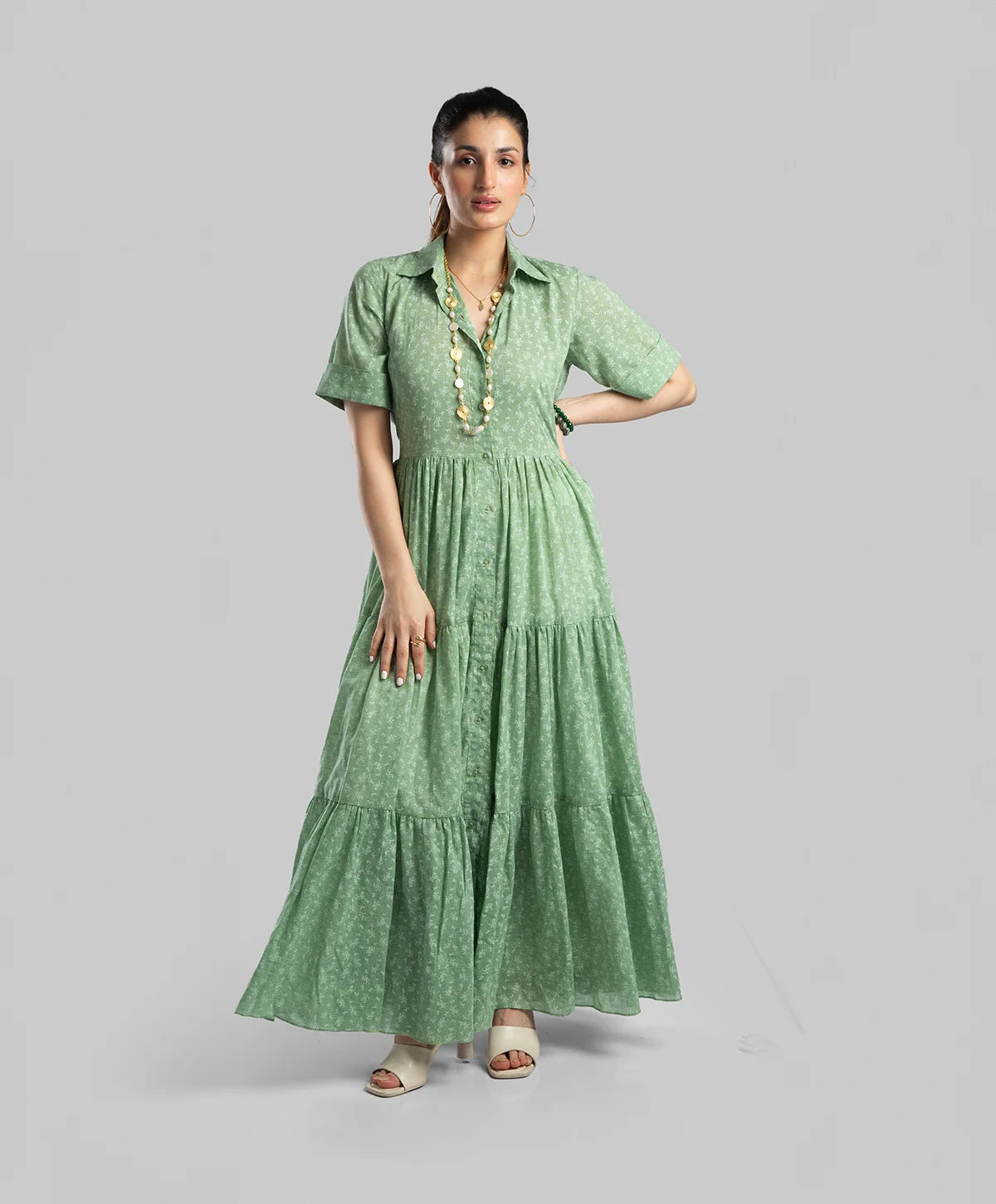 Light green maxi dress