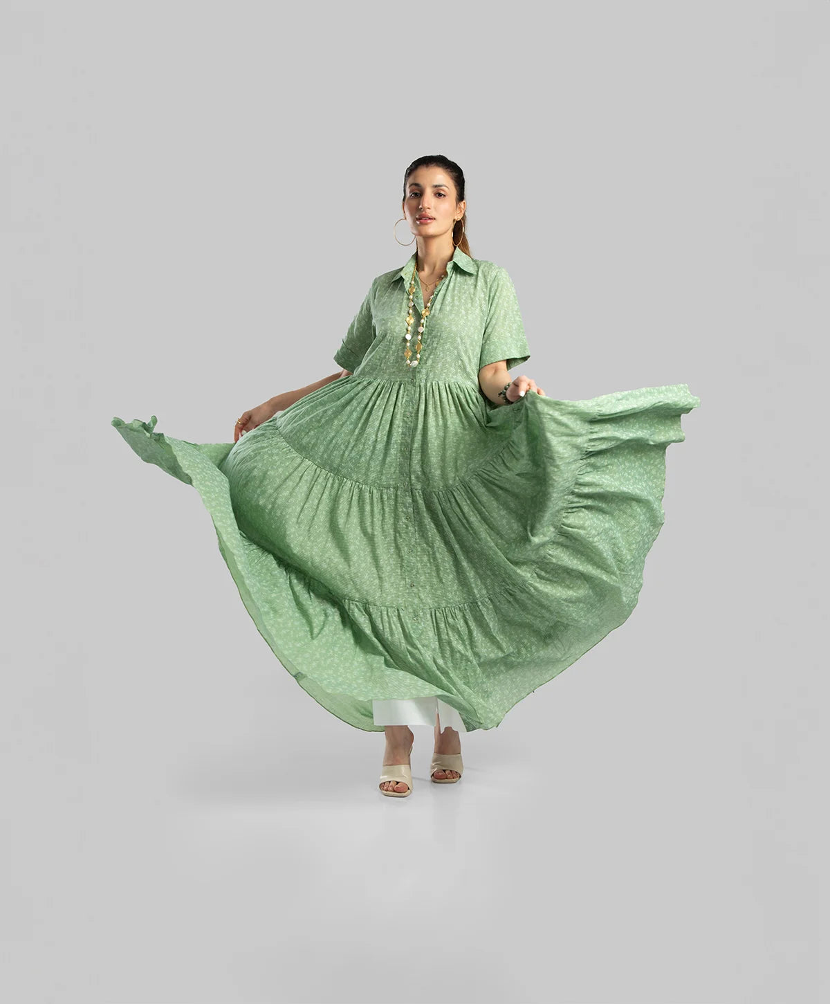 Light green maxi dress