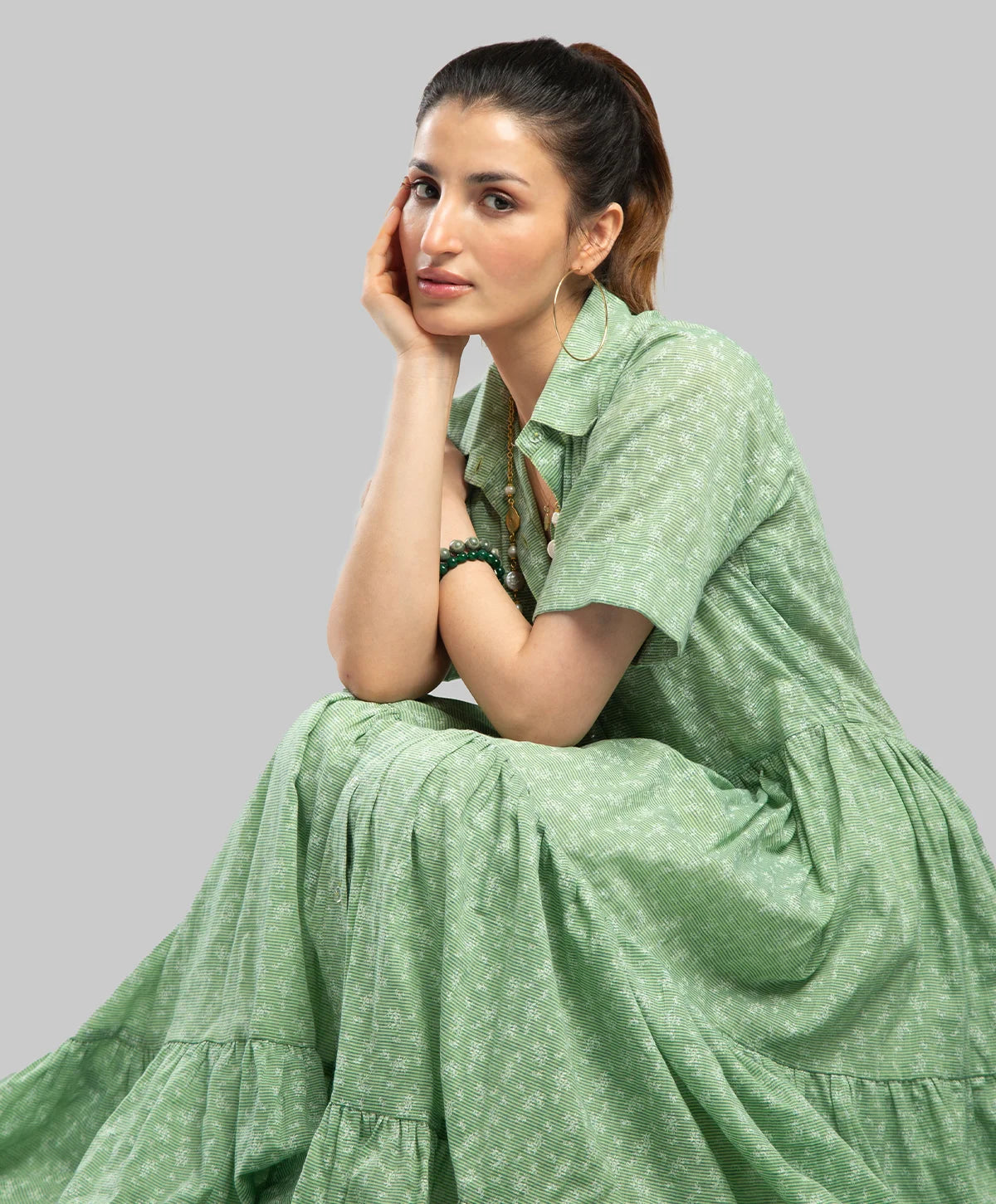 Light green maxi dress